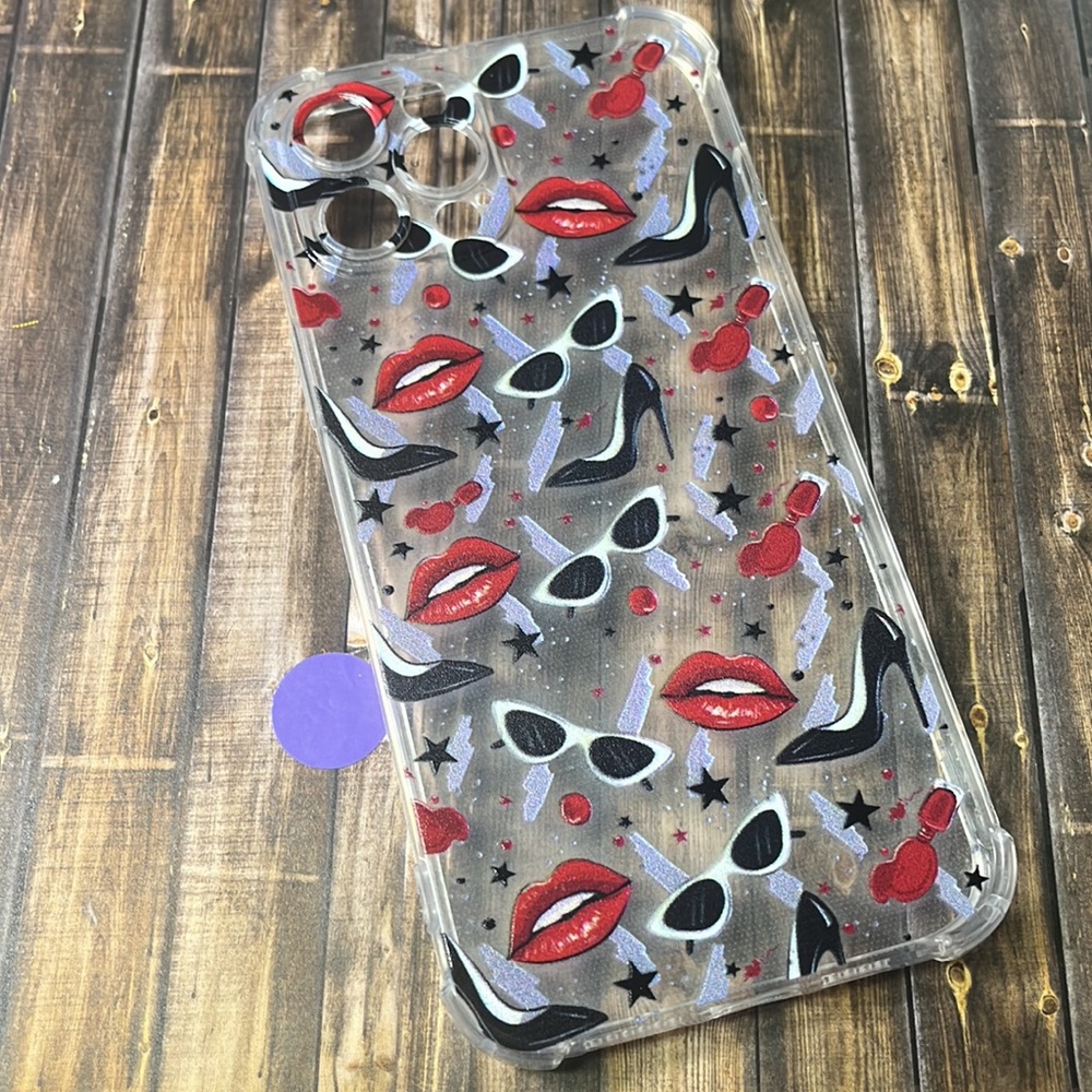 5for$10 Fashion Lips Rock Transparent iPhone 12 Pro Max Phone Case NWT